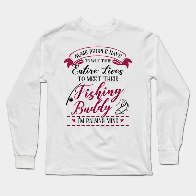 Fishing Mom and Baby Matching T-shirts Gift Long Sleeve T-Shirt by KsuAnn